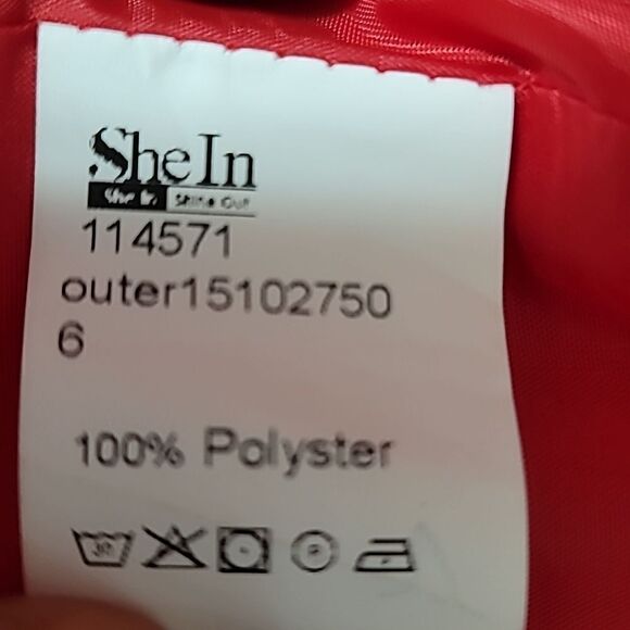 Shein Women's Red Peacoat Sz Large - Picture 9 of 9